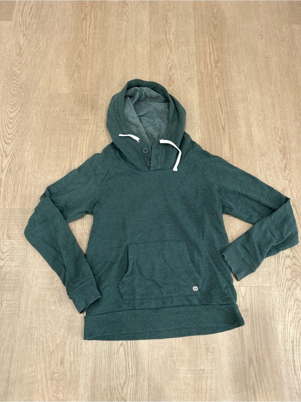 Kismet Forest Green Henley Pullover Hoodie Medium